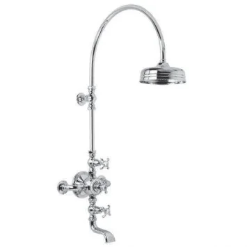 Lefroy Brooks La Chapelle Exp Thermo Valve, Riser, 8" Rose & Bath - Antique Gold product image - Image 1