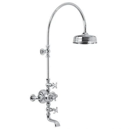 Lefroy Brooks La Chapelle Exp Thermo Valve, Riser, 8" Rose & Bath - Chrome