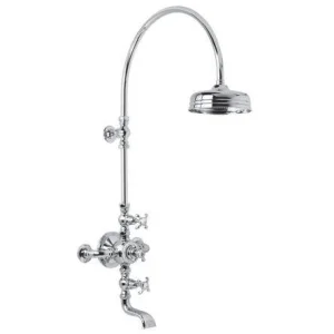 Lefroy Brooks La Chapelle Exp Thermo Valve, Riser, 8" Rose & Bath - Chrome