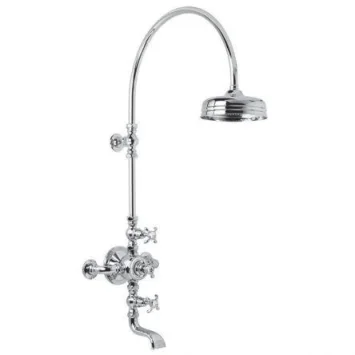 Lefroy Brooks La Chapelle Exp Thermo Valve, Riser, 8" Rose & Bath - Chrome product image - Image 1