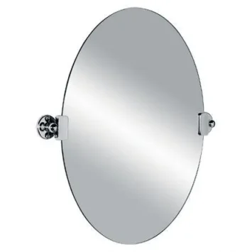 Lefroy Brooks Classic Edwardian Oval Tilting Mirror - Nickel product image - Image 1