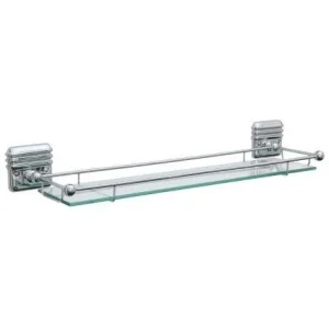Lefroy Brooks Belle Aire Glass Shelf With Rail - Nickel