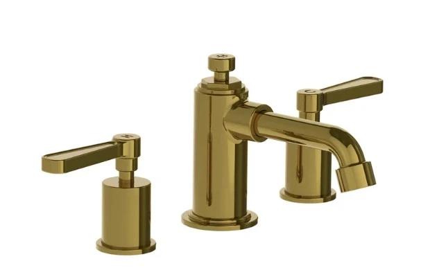 Lefroy Brooks Ten Ten Lever D/m 3h Basin Mixer With Puw - Brushed Brass