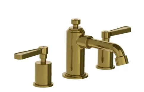 Lefroy Brooks Ten Ten Lever D/m 3h Basin Mixer With Puw - Brushed Brass product image - Image 1