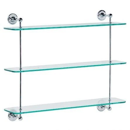 Lefroy Brooks Classic 3 Tier Glass Shelf - Nickel