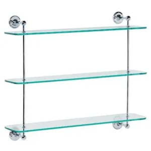 Lefroy Brooks Classic 3 Tier Glass Shelf - Nickel