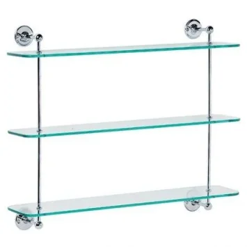 Lefroy Brooks Classic 3 Tier Glass Shelf - Chrome product image - Image 1