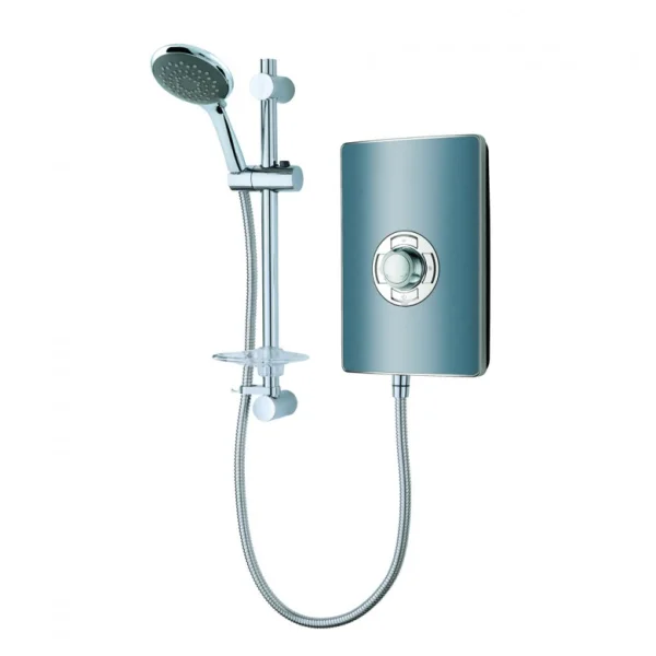 Vado Axces Elegance Electric Shower With Soft Press Illuminated Buttons 9.5kw Grey/chrome