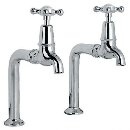 Lefroy Brooks Connaught Bibcock Taps & Pillars - Antique Gold