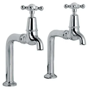 Lefroy Brooks Connaught Bibcock Taps & Pillars - Antique Gold