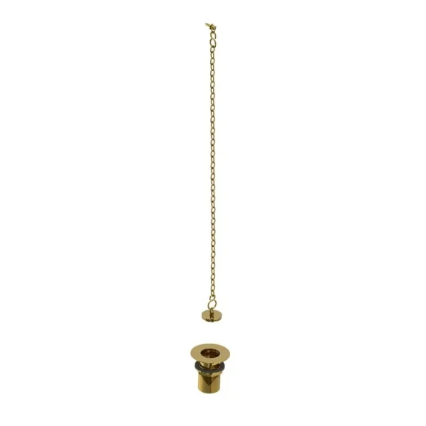 Lefroy Brooks Classic Belfast Sink Waste With Plug & Chain - Polished Brass product image - Image 1