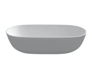 StoneKAST Pebble Mini Freestanding Bath 1500 x 760mm Matt White (Waste Included)