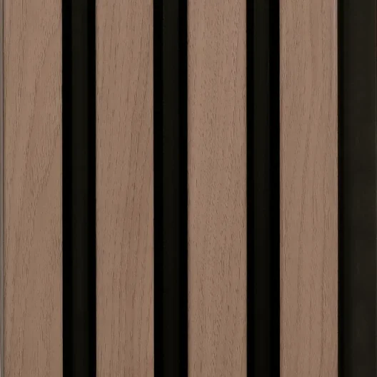 Abacus Slatwall Walnut And Black Wall Panel Pack 2400 X 170 X 19mm (Per Piece) (3 Pack) (1.2msq) product image - Image 1