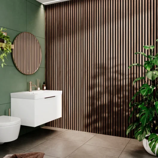 Abacus Slatwall Walnut And Black Wall Panel Pack 2400 X 170 X 19mm (Per Piece) (3 Pack) (1.2msq) detail view - Image 3