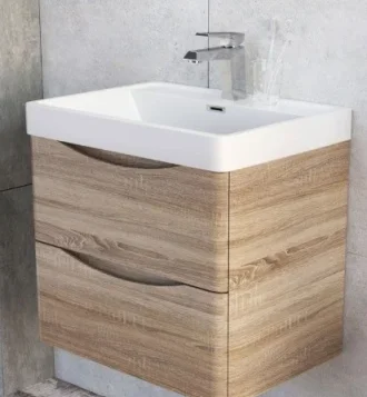 Cubico Envy Wall Mounted 600 Mm Vanity Unit Light Oak product image - Image 1