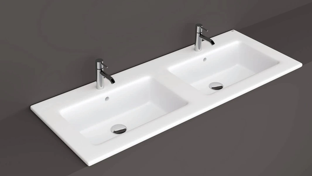 Rak Joy Drop-in Washbasin 121x46cm (2 Tap Hole)