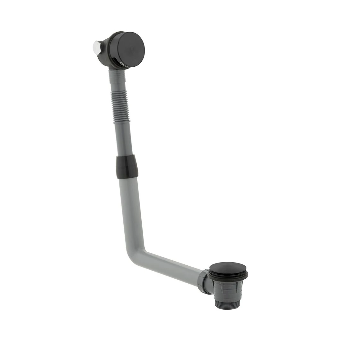 Vado Individual Round Clic-clac Bath Filler Waste And Overflow Brushed Black