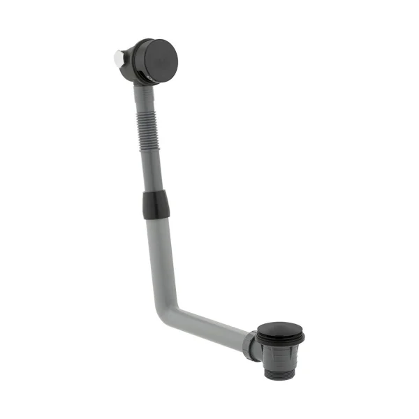 Vado Individual Round Clic-clac Bath Filler Waste And Overflow Brushed Black