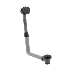 Vado Individual Round Clic-clac Bath Filler Waste And Overflow Brushed Black