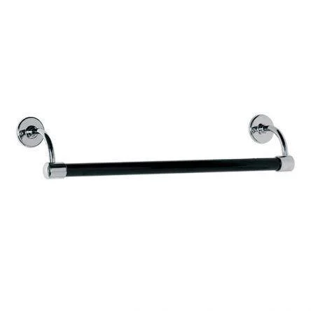Lefroy Brooks Classic 762mm Large Bore Black Enamelled Towel Rail - Chrome