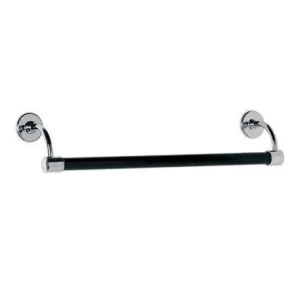 Lefroy Brooks Classic 762mm Large Bore Black Enamelled Towel Rail - Chrome