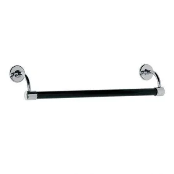 Lefroy Brooks Classic 762mm Large Bore Black Enamelled Towel Rail - Chrome product image - Image 1