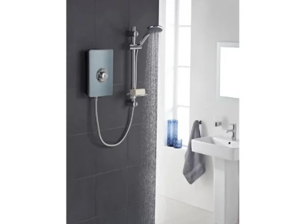 Vado Axces Elegance Electric Shower With Soft Press Illuminated Buttons 8.5kw Metallic/chrome product image - Image 1