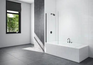 Merlyn Single Square Fixed Pnl B/s Matt Black 800 X 1500mm