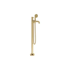 Crosswater MPRO Industrial Bath Shower Mixer Floor Standing Unlacquered Brushed Brass