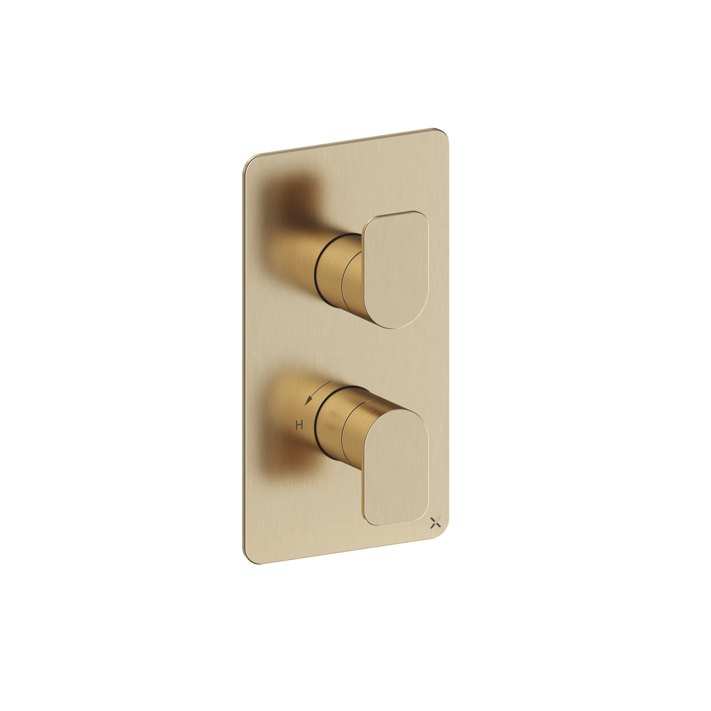 Crosswater Fuse 2 Outlet 2 Handle Valve & Trimset Brushed Brass