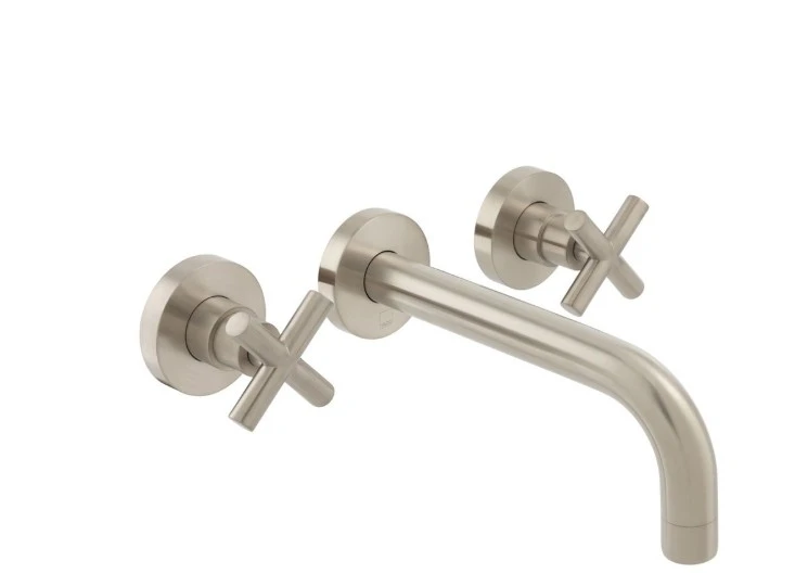 Vado Individual Elements 3 Hole Wall Mounted Basin Mixer With 200mm Spout Brushed Nickel