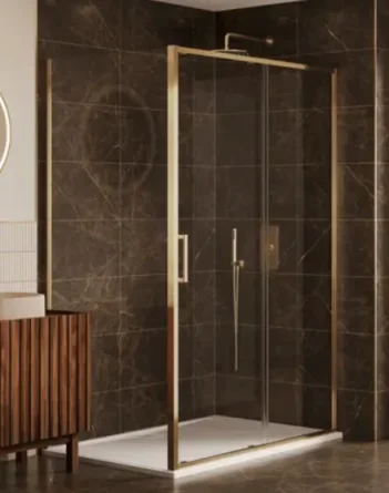 Merlyn Arysto Sleek Side Panel 800 Brushed Brass product image - Image 1