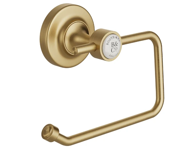 Booth & Co. Paper Holder Brushed Brass & Crackled White