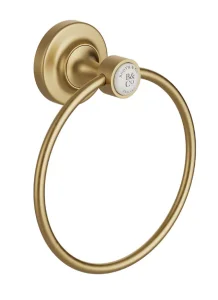 Booth & Co. Towel Ring Brushed Brass & Crackled White