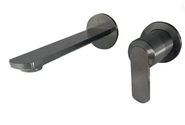 Neo Single Lever Wall Mounted Basin Mixer Brushed Black
