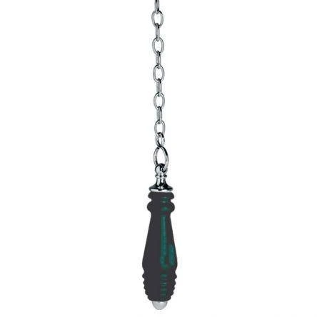 Lefroy Brooks Classic Black Ceramic Pull & Chain - Antique Gold