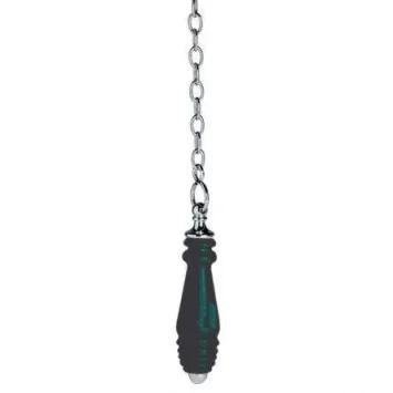 Lefroy Brooks Classic Black Ceramic Pull & Chain - Antique Gold product image - Image 1