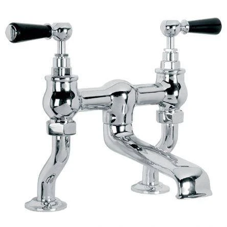 Lefroy Brooks Classic Black Lever D/m Bath Filler - Nickel
