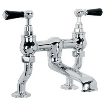 Lefroy Brooks Classic Black Lever D/m Bath Filler - Nickel product image - Image 1
