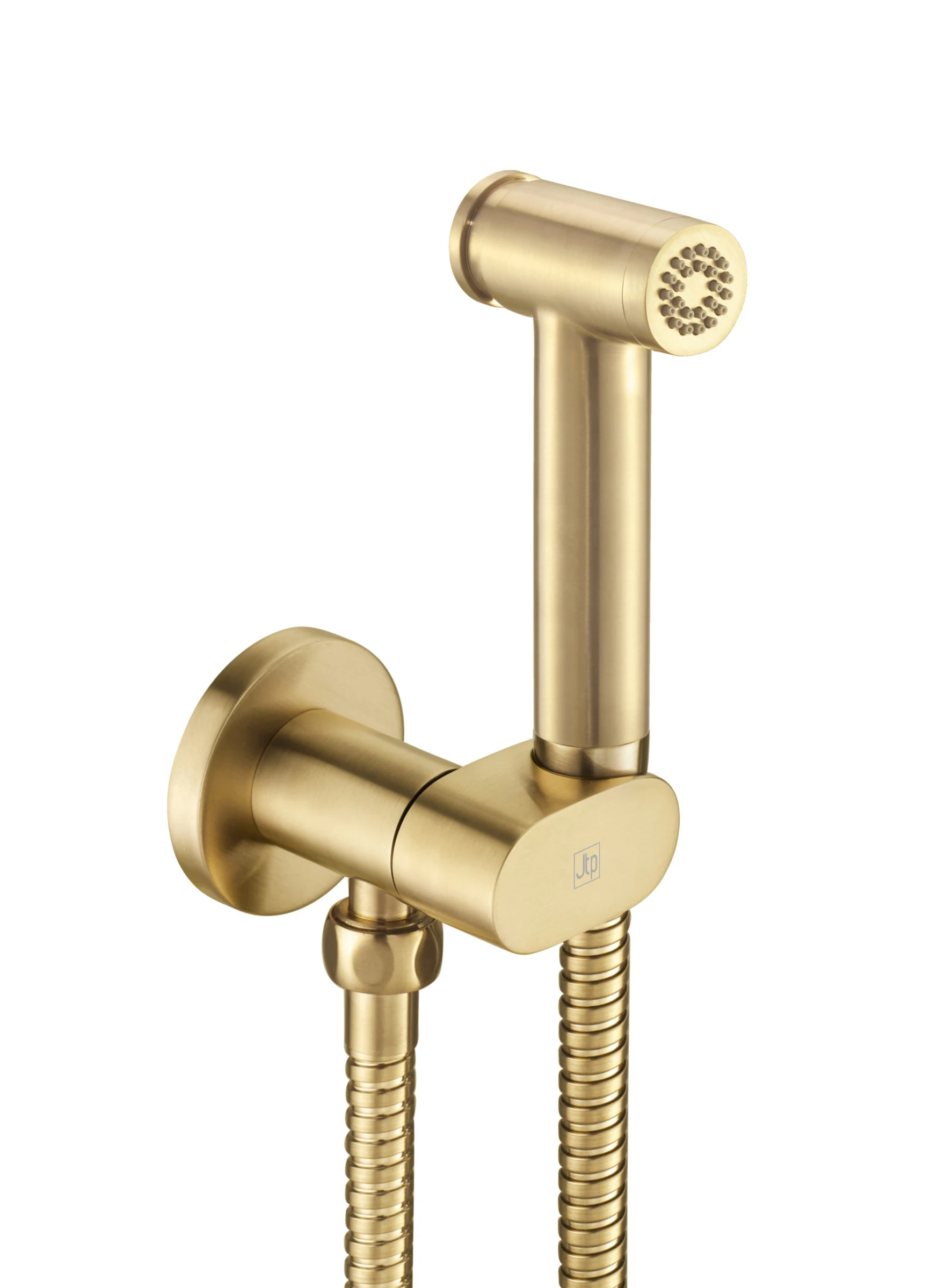 Douche set with safety stop brushed brass 