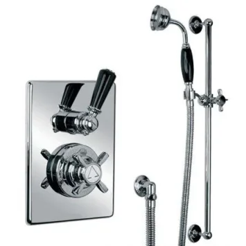 Lefroy Brooks Godolphin Black Lever Conc Valve & Slide Rail Kit - Nickel product image - Image 1