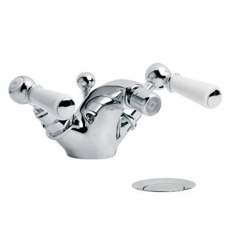 Lefroy Brooks Classic White Lever Mono Bidet Mixer With Puw - Chrome