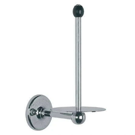 Lefroy Brooks Classic Spare Paper Holder With Black Acorn - Chrome