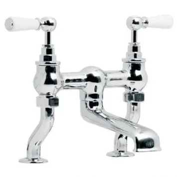 Lefroy Brooks Classic White Lever D/m Bath Filler - Chrome product image - Image 1