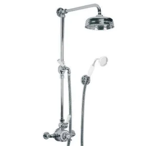 Lefroy Brooks Godolphin Exp Thermo Valve With Shower Kit & 8" Rose - Antique Gold