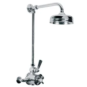 Lefroy Brooks Godolphin Black Lev Exp Dual Valve, Riser & 8" Rose - Chrome