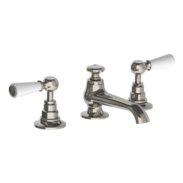 Lefroy Brooks Connaught White Lever D/m 3h Basin Mixer With Puw - Nickel