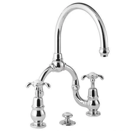 Lefroy Brooks La Chapelle D/m Basin Bridge Mixer With Puw - Nickel