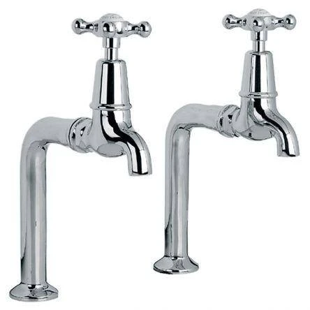 Lefroy Brooks Connaught Bibcock Taps & Pillars - Nickel