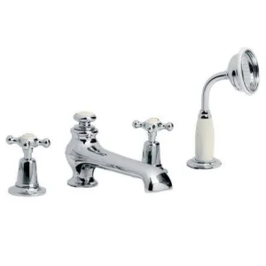 Lefroy Brooks Connaught D/m 4h Bath Set - Antique Gold